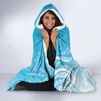 Personalized Guam Chamorro Hooded Blanket Turtles and Guasali Flowers