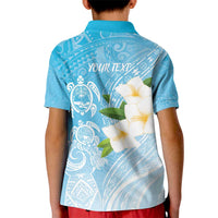 Personalized Guam Chamorro Kid Polo Shirt Turtles and Guasali Flowers