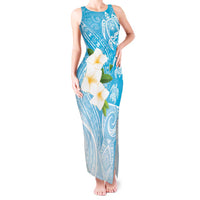 Personalized Guam Chamorro Tank Maxi Dress Turtles and Guasali Flowers