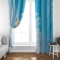 Personalized Guam Chamorro Window Curtain Turtles and Guasali Flowers