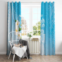 Personalized Guam Chamorro Window Curtain Turtles and Guasali Flowers