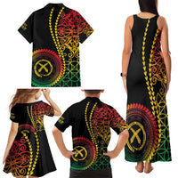 Proudly Ni-Van Sandroing Inspired Classic Style Family Matching Tank Maxi Dress and Hawaiian Shirt