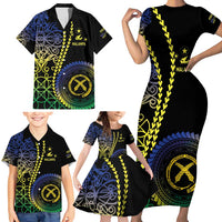 Proudly Ni-Van Sandroing Inspired Family Matching Short Sleeve Bodycon Dress and Hawaiian Shirt Malampa Classic Style LT7 - Polynesian Pride