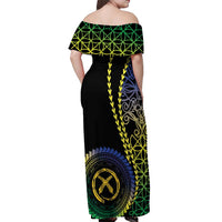 Proudly Ni-Van Sandroing Inspired Off Shoulder Maxi Dress Malampa Classic Style