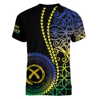 Proudly Ni-Van Sandroing Inspired Women V-Neck T-Shirt Malampa Classic Style LT7 - Polynesian Pride