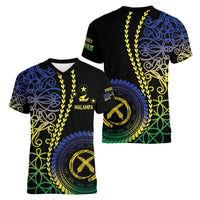 Proudly Ni-Van Sandroing Inspired Women V-Neck T-Shirt Malampa Classic Style LT7 - Polynesian Pride