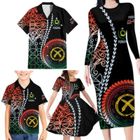 Proudly Ni-Van Sandroing Inspired Family Matching Long Sleeve Bodycon Dress and Hawaiian Shirt Penama Classic Style LT7 - Polynesian Pride