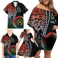Proudly Ni-Van Sandroing Inspired Family Matching Off Shoulder Short Dress and Hawaiian Shirt Penama Classic Style