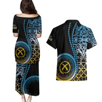 Proudly Ni-Van Sandroing Inspired Couples Matching Puletasi and Hawaiian Shirt Sanma Classic Style LT7 - Polynesian Pride