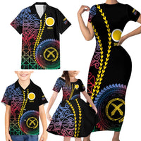 Proudly Ni-Van Sandroing Inspired Family Matching Short Sleeve Bodycon Dress and Hawaiian Shirt Shefa Classic Style LT7 - Polynesian Pride