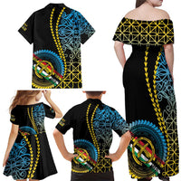 Proudly Ni-Van Sandroing Inspired Family Matching Off Shoulder Maxi Dress and Hawaiian Shirt Torba Classic Style