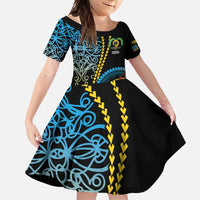 Proudly Ni-Van Sandroing Inspired Family Matching Short Sleeve Bodycon Dress and Hawaiian Shirt Torba Classic Style LT7 Daughter's Dress Colorful - Polynesian Pride