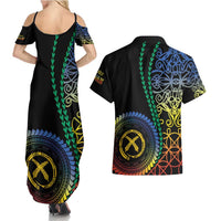 Proudly Ni-Van Sandroing Inspired Couples Matching Summer Maxi Dress and Hawaiian Shirt Tafea Classic Style