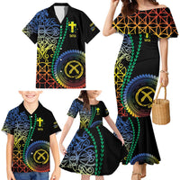 Proudly Ni-Van Sandroing Inspired Family Matching Mermaid Dress and Hawaiian Shirt Tafea Classic Style LT7 - Polynesian Pride