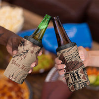 Bula Fiji Personalised 4 in 1 Can Cooler Tumbler Shark Tail Beige Masi Tapa