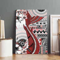 Bula Fiji Canvas Wall Art Shark Tail White Masi Tapa