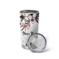 Bula Fiji Personalised Tumbler Cup Shark Tail White Masi Tapa