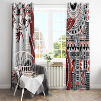 Bula Fiji Window Curtain Shark Tail White Masi Tapa