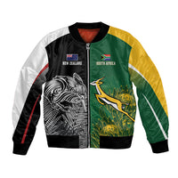 New Zealand - South Africa Greatest Rivals Rugby Custom Bomber Jacket Kiwi Vs Bokke