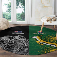 New Zealand - South Africa Greatest Rivals Rugby Round Carpet Kiwi Vs Bokke