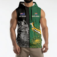 New Zealand - South Africa Greatest Rivals Rugby Custom Sleeveless Zip Hoodie Kiwi Vs Bokke