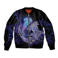 Polynesian Aumakua Bomber Jacket Jellyfish with Shark - Polynesian Pride