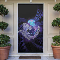 Polynesian Aumakua Door Cover Jellyfish with Shark - Polynesian Pride