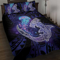 Polynesian Aumakua Quilt Bed Set Jellyfish with Shark - Polynesian Pride