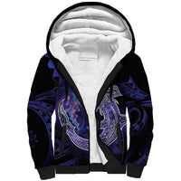Polynesian Aumakua Sherpa Hoodie Jellyfish with Shark - Polynesian Pride