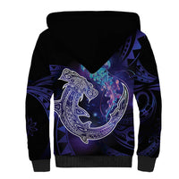 Polynesian Aumakua Sherpa Hoodie Jellyfish with Shark - Polynesian Pride