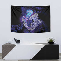 Polynesian Aumakua Tapestry Jellyfish with Shark - Polynesian Pride