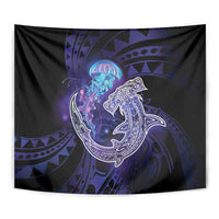 Polynesian Aumakua Tapestry Jellyfish with Shark - Polynesian Pride