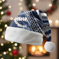 Polynesian Puakeniken Pikake Twisted Lei Christmas Santa Hat Navy Blue - Polynesian Pride