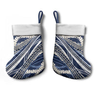 Polynesian Puakeniken Pikake Twisted Lei Christmas Stocking Navy Blue - Polynesian Pride