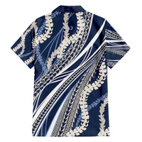 Polynesian Puakeniken Pikake Twisted Lei Hawaiian Shirt Navy Blue - Polynesian Pride
