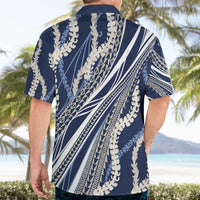 Polynesian Puakeniken Pikake Twisted Lei Hawaiian Shirt Navy Blue - Polynesian Pride