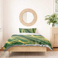 Polynesian Puakeniken Pikake Twisted Lei Bedding Set Emerald - Polynesian Pride