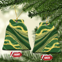 Polynesian Puakeniken Pikake Twisted Lei Ceramic Ornament Emerald - Polynesian Pride