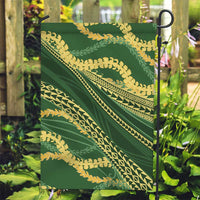 Polynesian Puakeniken Pikake Twisted Lei Garden Flag Emerald - Polynesian Pride