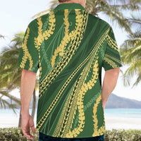 Polynesian Puakeniken Pikake Twisted Lei Hawaiian Shirt Emerald - Polynesian Pride