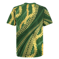 Polynesian Puakeniken Pikake Twisted Lei Rugby Jersey Emerald - Polynesian Pride