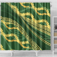 Polynesian Puakeniken Pikake Twisted Lei Shower Curtain Emerald - Polynesian Pride