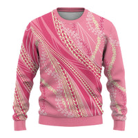 Polynesian Puakeniken Pikake Twisted Lei Ugly Christmas Sweater Rose Pink - Polynesian Pride
