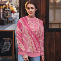 Polynesian Puakeniken Pikake Twisted Lei Ugly Christmas Sweater Rose Pink - Polynesian Pride