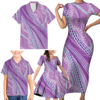 Polynesian Puakeniken Pikake Twisted Lei Family Matching Short Sleeve Bodycon Dress and Hawaiian Shirt Amethys LT7 - Polynesian Pride