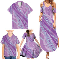 Polynesian Puakeniken Pikake Twisted Lei Family Matching Summer Maxi Dress and Hawaiian Shirt Amethys LT7 - Polynesian Pride