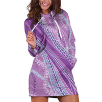 Polynesian Puakeniken Pikake Twisted Lei Hoodie Dress Amethys - Polynesian Pride