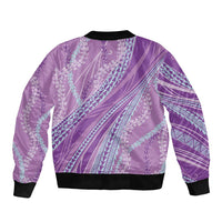Polynesian Puakeniken Pikake Twisted Lei Sleeve Zip Bomber Jacket Amethys LT7 - Polynesian Pride