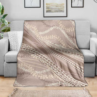 Polynesian Puakeniken Pikake Twisted Lei Blanket Beige - Polynesian Pride