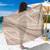 Polynesian Puakeniken Pikake Twisted Lei Sarong Beige - Polynesian Pride